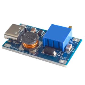 MT3608 Повишаващ преобразувател с USB-C 3V-24V 4V-28V 2A