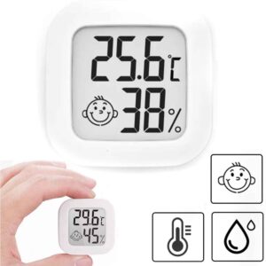 Бял мини LCD стаен термометър с влагомер